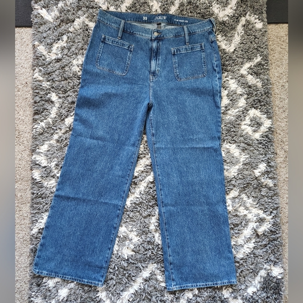 Plus-Size J. Crew Women's Slim Wide Leg Jeans